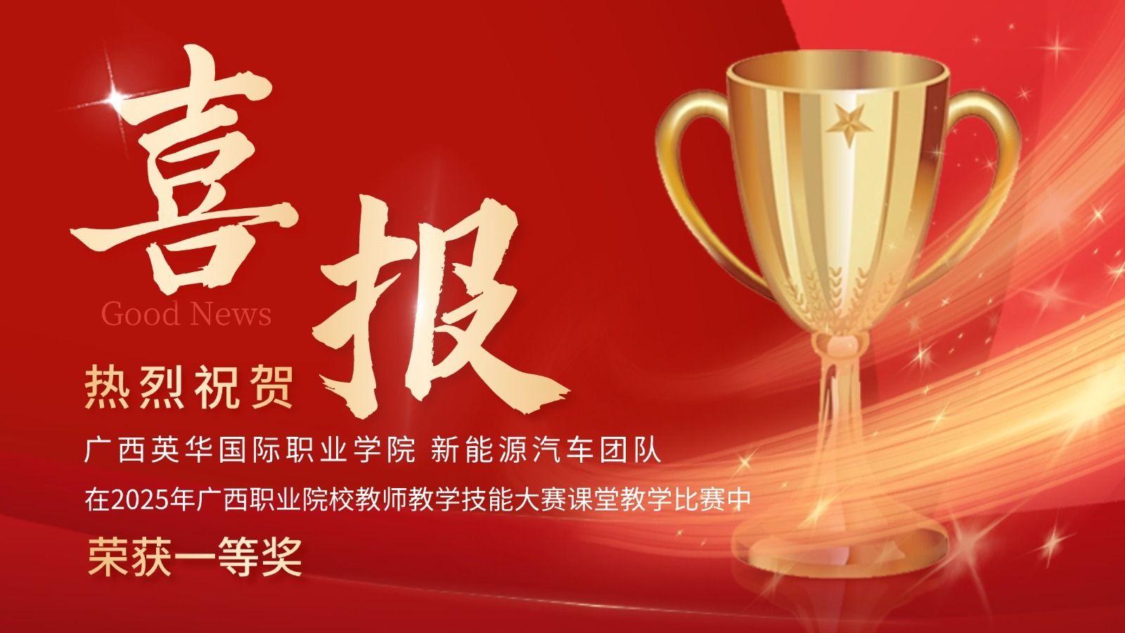 廣西英華國際職業(yè)學(xué)院新能源汽車團(tuán)隊(duì)斬獲省級(jí)大賽一等獎(jiǎng)，開啟專業(yè)發(fā)展新征程！