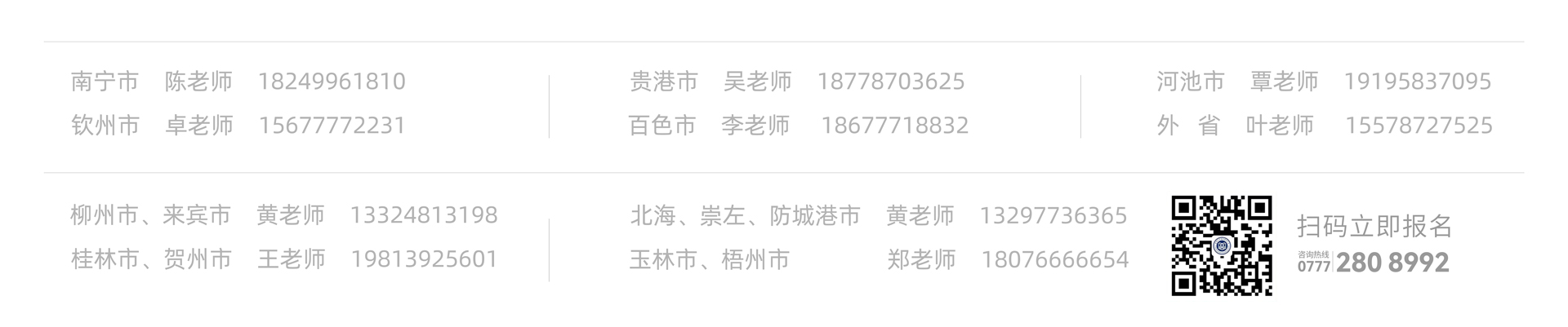 各地區(qū)招生老師聯(lián)系方式
